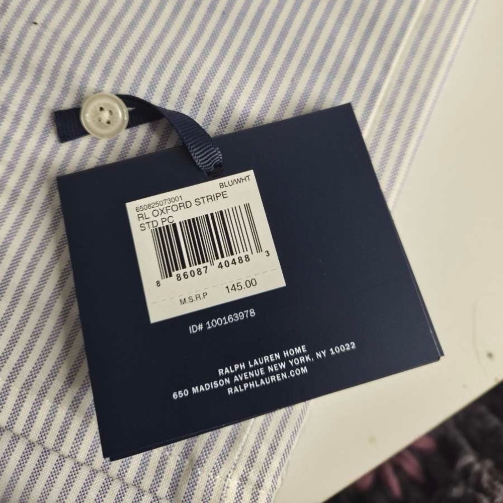 Ralph Lauren Blue & White Striped Pillow Cover
